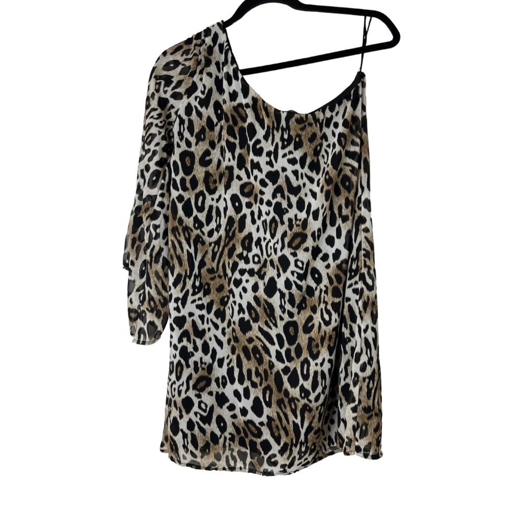 Animal print one shoulder mini dress - size M